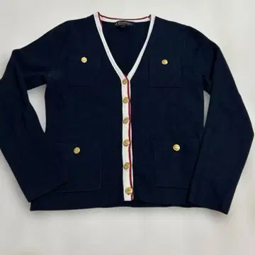 실크 혼방 브룩스브라더스 골드 버튼 가디건