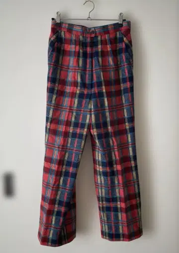 빈티지 체크 울 팬츠