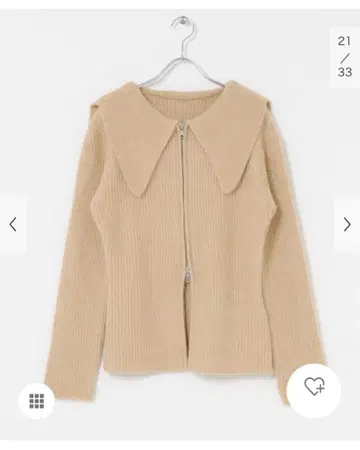 SENCE OF PLACE 드롭 칼라 지퍼 스웨터