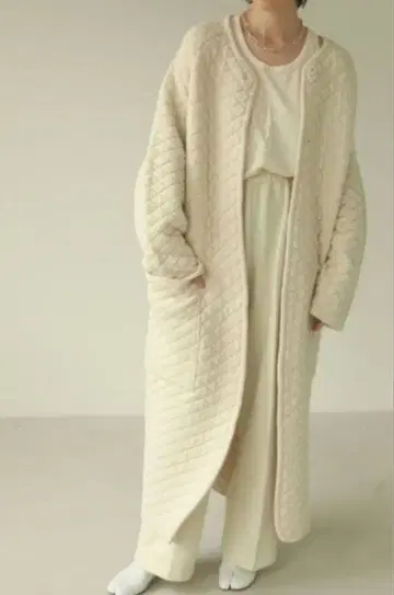 아이보리 퀼팅 니트 코트 todayful