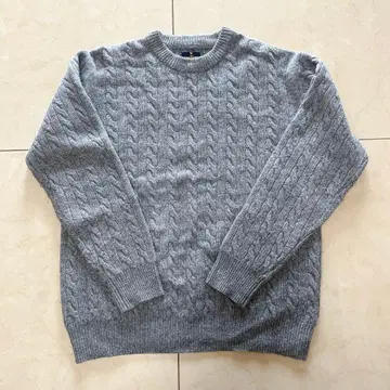어반 리서치 워즈 그레이 케이블 니트 스웨터 긴팔 남성용
