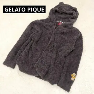 새상품급 젤라또피케 베비모코 곰돌이 귀 후드 부착 후드티 다크 브라운