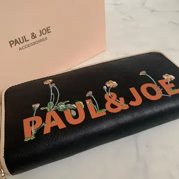 [ 미사용 새상품 ] PAUL & JOE 꽃무늬 천연 가죽 장지갑