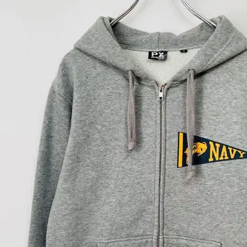 AVIREX US NAVY 지퍼 후드티 그레이