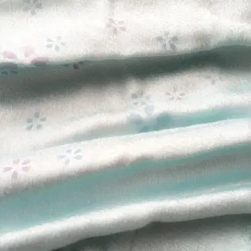 스카이블루 꽃무늬 오비 장식 천