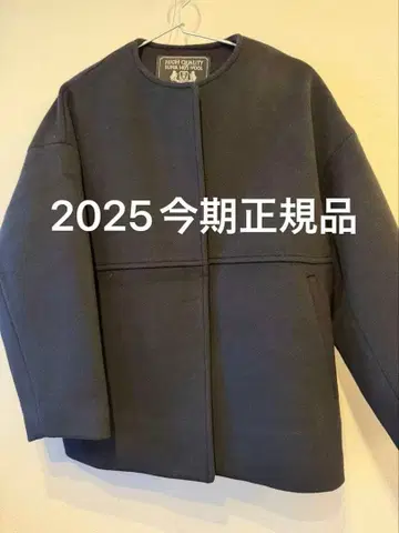 super140 비버 노카라 숏코트 블랙