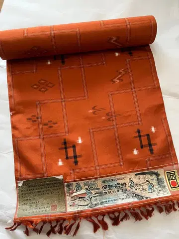 물건 정리중! 이세사키 카스리 옷감 순수 실크 전통 공예품 미사용 메이센