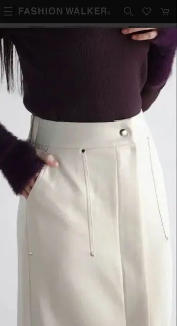 RADIATE 스티치 포켓 벨로아 스커트 ( 아이보리 )