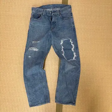 빔즈 (beams) 데미지 가공 청바지 M 대략 32 빨간 귀
