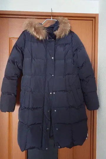 후드 부착 다운 코트 (블랙)