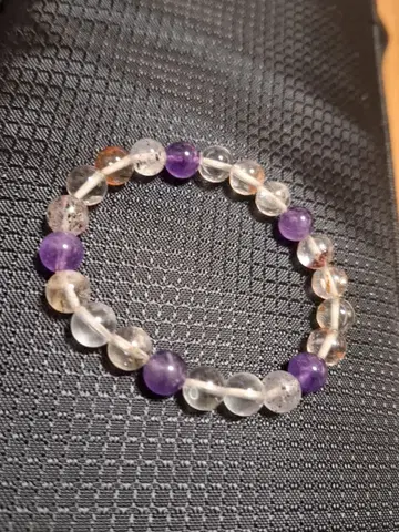 슈퍼세븐 8mm 팔찌 (15cm로 제작했습니다.) 가격 인하 가능