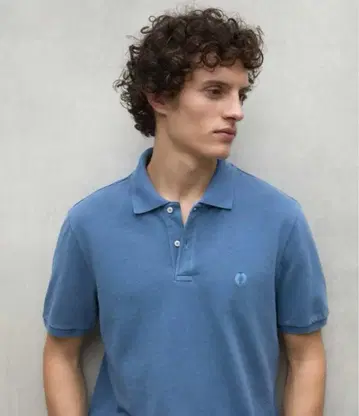 미사용 새상품 Ecoalf 피케 셔츠 스카이블루 L 사이즈