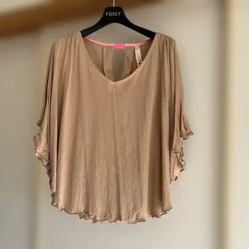 Q 베이지 돌먼 슬리브 티셔츠