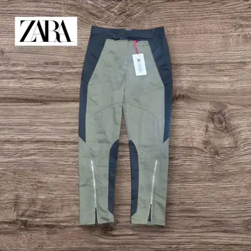 ZARA 올리브 그린 x 블랙 팬츠 S 사이즈