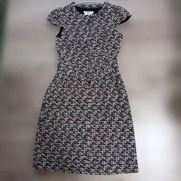 새상품급 르네 원피스 TISSUE 트위드 프론트 지퍼 34 S