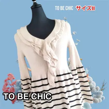 T0 BE CHIC 투 비 시크 니트 튜닉 프릴 베이지