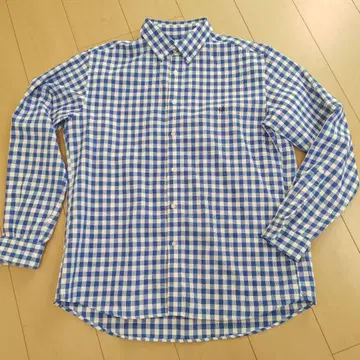 SHIPS 긴팔 셔츠 XL 파랑과 화이트 체크