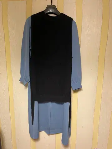 SHIPS 레이어드 긴팔 셔츠 블랙 파랑