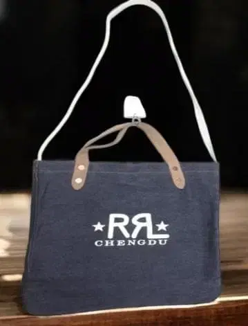 [ 미사용 새상품 ] DOUBLE RL 네이비 캔버스 에코백