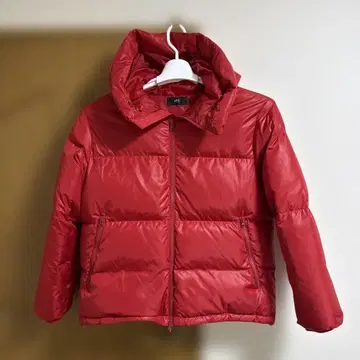 AZUL by moussy 후드 부착 레드 다운 자켓 L