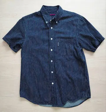 BLUE BLUE 네이비 스트라이프 반팔 셔츠 사이즈 2