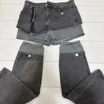 헤이세이 갸루 y2k 스트라이프 숏팬츠