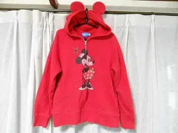 중고 도쿄 디즈니랜드 미니 마우스 후드티 M 사이즈 빨간색