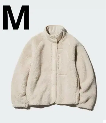 미사용 새상품 UNIQLO 플리스 스탠드 카라 자켓 내추럴 M