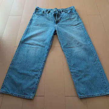 GU 와이드 팬츠 라이트 블루 100% 코튼