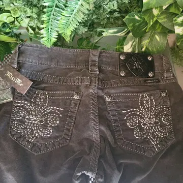 Miss Me 블랙 그레이 코듀로이 스키니