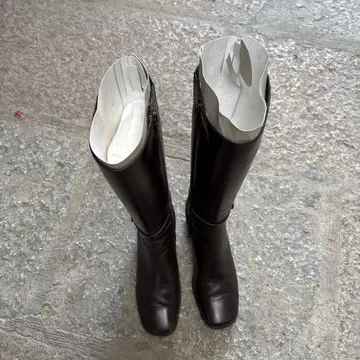 Santa Christina 다크 브라운 가죽 롱 부츠