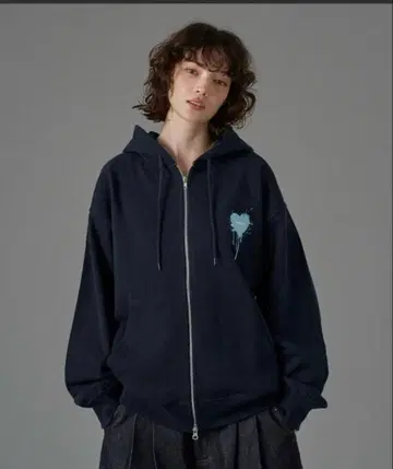 ONCILY 하트 로고 풀 지퍼 후디