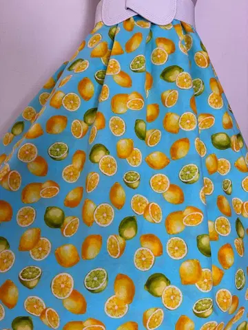 레몬 패턴 스커트 50's 스타일 올디즈 로큰롤 피프티즈