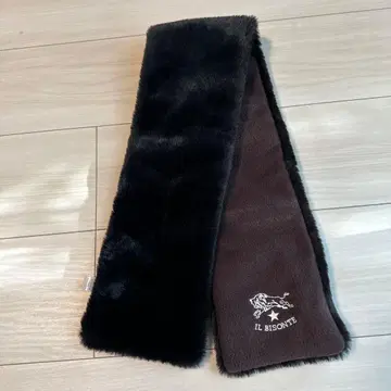 새상품급 IL BISONTE 일비종떼 플리스 머플러 브라운 남녀 공용