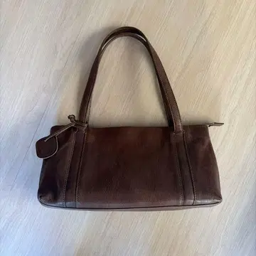 genten 브라운 가죽 핸드백