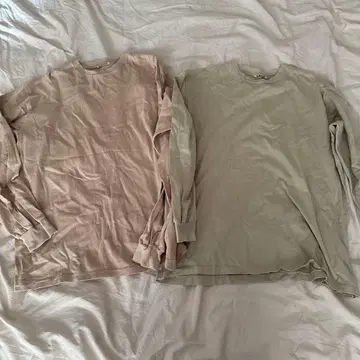 AURALEE 롱티 베이지 라이트 그린 2장 세트