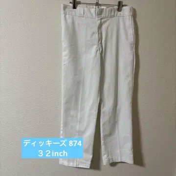 디키즈 874 화이트 스트레이트 팬츠 코튼 혼방