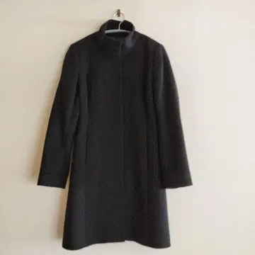 캐시미어 100% M 블랙 스탠드 카라 롱 코트 필라델피아 블랙 아우터