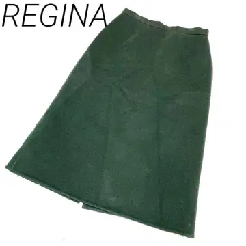 REGINA 다크 그린 타이트 스커트 울 혼방 허리 고무 없음 지퍼