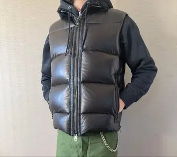 레어 데드스탁 가죽 다운 베스트 무스탕