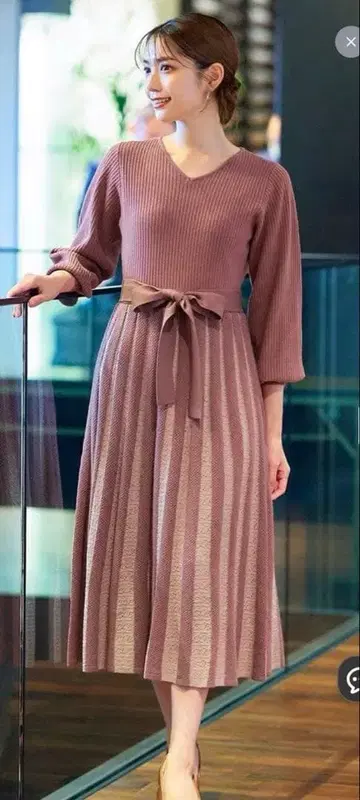 티어클라세 레이스 니트 원피스