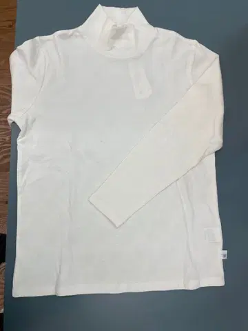 접결 천축 자카드 무늬 하이넥 T셔츠