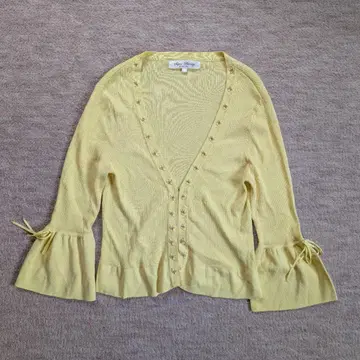 슈퍼 뷰티 비쥬 스팽글 V넥 가디건