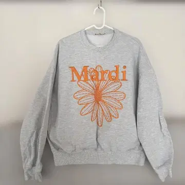 Mardi 꽃무늬 자수 맨투맨 그레이 원사이즈