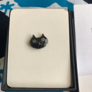 itself 검은 고양이 얼굴 칠보 세공 브로치 미사용 새상품
