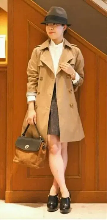 spic and span 카멜 트렌치코트 36