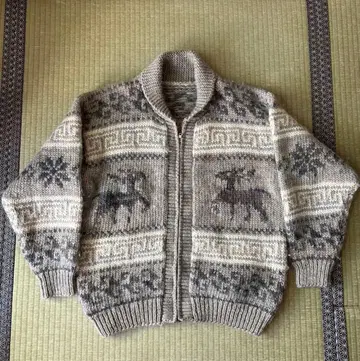 90s 코위찬 니트 스웨터 사슴 패턴