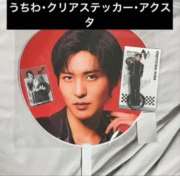 스노우 맨 메구로 렌 돔 ON 굿즈 부채 아크릴 스탠드