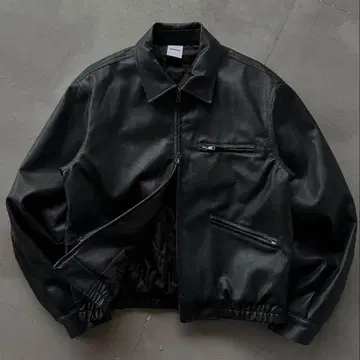 WISH FOR EVER 레더 빈티지 라이크 숏 블루종