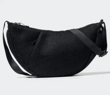 컨디션 최상 유니클로 UNIQLO 라운드 숄더백 메쉬 블랙